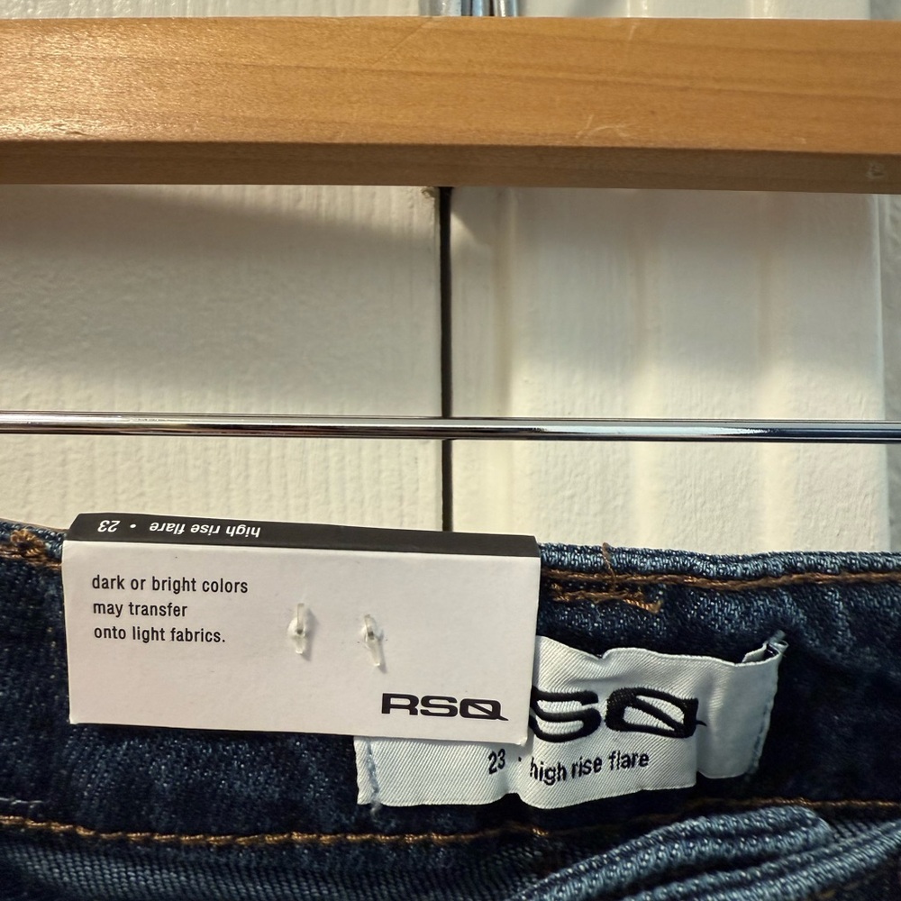 RSQ Women’s Dark Indigo High-Rise Flare Jeans - Picture 3 of 5
